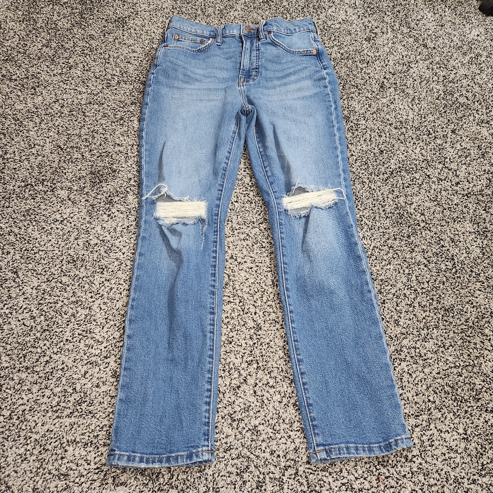 madewell the perfect vintage Crop Hi Rise jean Women's Size 27 T, Destruction